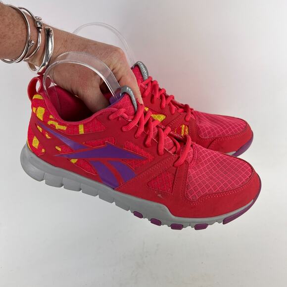 Reebok sublite foam running shoes 7.5 neon bright pink grey purple lightweight - Picture 10 of 12